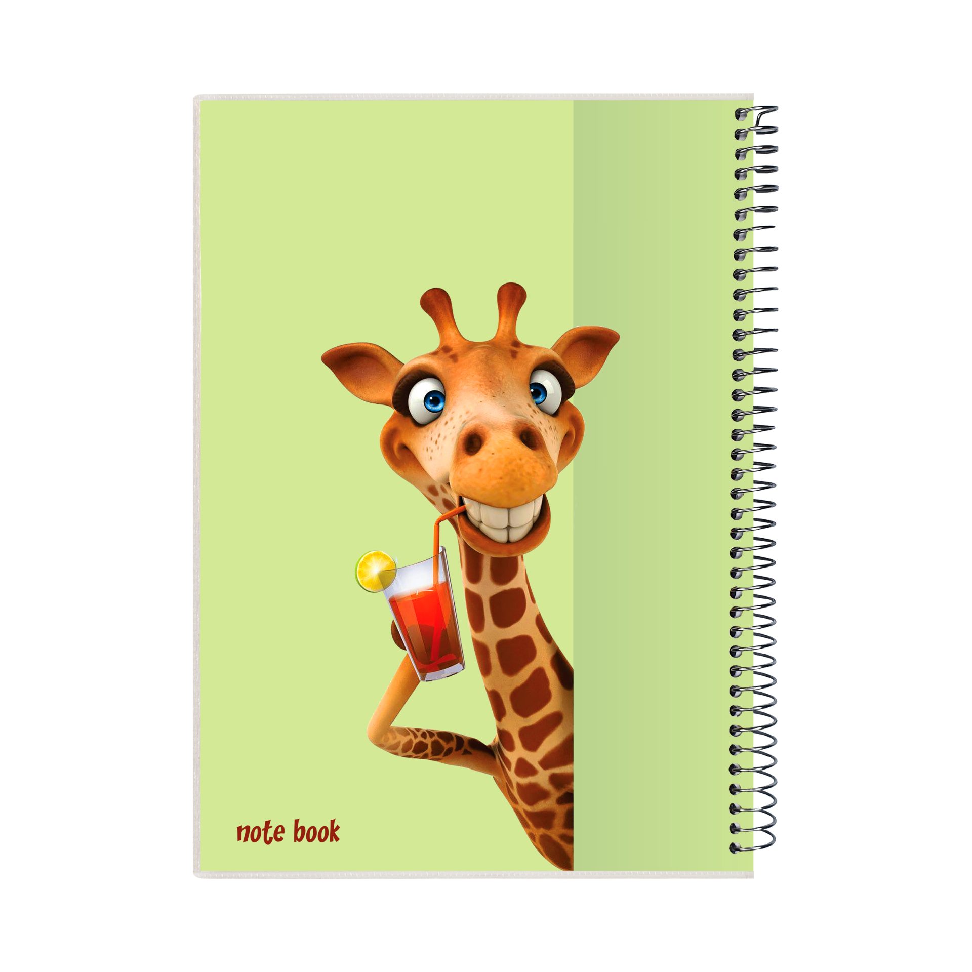 دفتر مشق گلاسه روکشدار 100 برگ طرح happy giraffe