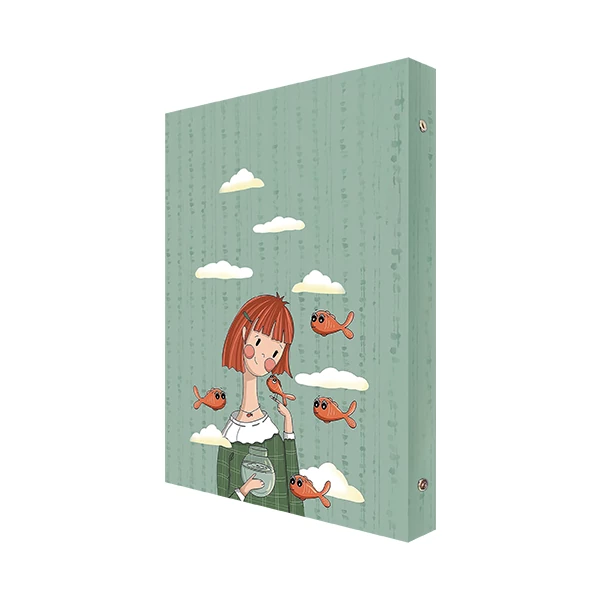 کلاسور 6 حلقه قفل فلزی طرح دختر ماهی ها